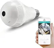 Zenly Wireless Panoramic IP Camera 2/3MP 360 Degree 3D VR Bulb Light FishEye WiFi Surveillance CCTV Home Security Mini Cam (Plug Type : US Plug, Sensor Size : 3MP)