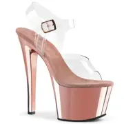 Pleaser Sky-308 Sexy Rose Gold Pole Dancer Evening Platform Sandals