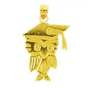 14K Gold Owl with Graduation Cap Charm