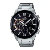 在飛比找PChome24h購物優惠-CASIO EDIFICE 時間跳躍者三眼賽車腕錶-黑x棕