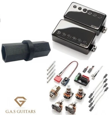 EMG James Hetfield JH Black Chrome Humbucker Set Short Shaft Pots ( HEX DRIVER )