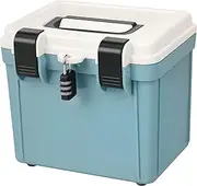 ZFLYCANP Lockable Storage Box, Portable Medicine Lock Box, Capacity Organizer Box with Combination Lock for Home Office Kitchen Safety (Blue)