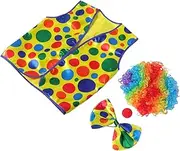 Beavorty 1 Set Clown Costume Set with Colorful Wig Bow Tie and Nose Skin Friendly Accessories for Halloween Birthday Masquerade and Cosplay Parties Durable and Eye Catching Design