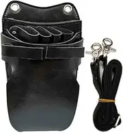 Hairdressing Pouch Bag Hairdressing Leather Scissor Bag Hair Salon Shoulder Crossbody Waist Pouch for Hairdressers(Black)