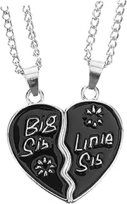 [SHERCHPRY] 2pcs Puzzle Heart Pendant Girl Necklace Big Necklace Ear Sister Pendant Necklace Sister Necklace Magnet Puzzles Puzzle Necklace Friendship European and American Pink