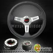 SILVER STEERING WHEEL+BLACK QUICK RELEASE FOR NISSAN PULSAR MAXIMA ALTIMA SENTRA (for: Nissan)