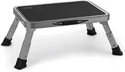 Jocauto Foldable Step Stool, Adjustable Step Stool with a Non-Slip Platform, Step Ladder with Thick Rubber Feet for Adults or Children in Kitchen, Bedroom, Office, Rv, 330 Lbs Capacity