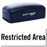 Large Pre-Inked Restricted Area Stamp Size 7/8" Tall x 2-1/4" Wide