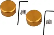 GANAZONO 2Sets Guitar Effector Aluminium Alloy Footswitch Pedal Toppers with Screws Handle Golden Your Pedal Switch for Guitarists