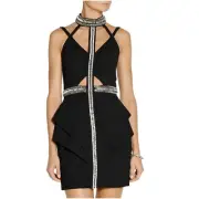 NWT RRP $690 Sass & Bide WITH VIRTUE Embellished Mini Dress Size 42 12 Free Post