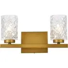 Living District LD7026W14BR Cassie 2 Light 14 inch Brass Bath Sconce Wall Light