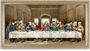 DECORARTS - ‘The Last Supper’ by Leonardo da Vinci. Oil Painting Reproduction, Giclee Print on Canvas. Ready to Hang Framed Wall Art for Home and Office Decor. Total Size w/Frame: 26.5x14.5