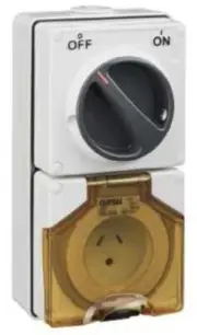 Clipsal 56-SERIES SWITCHED SOCKET 1-Pole 250V 10A 2-Flat Pin & Round Earth WHITE