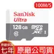 SANDISK 128G ULTRA microSD 80MB/S UHS-I C10 記憶卡 128GB 白灰 手機記憶卡 TF 小卡【APP下單4%點數回饋】