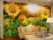 3D Sun Sunflower ZHUA3915 Wallpaper Wall Murals Removable Self-adhesive Amy