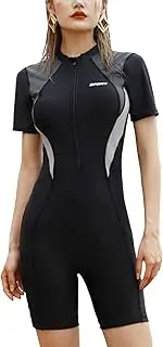 [MEILONGER] Women Swimsuits One-Piece Rashguard Swim Set Bathing Suits Swimwear Quick Dry Swim Shirts with Boyshort