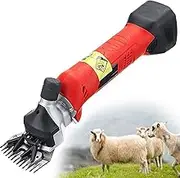 Cordless Sheep Shears, Professional Rechargeable Electric Sheep Shears Clipper, Trimmer Animal Hair Clipper for Goats Alpaca Llamas Rabbits Sheep Cattle, Farm Livestock red