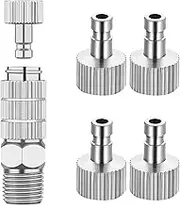 Airbrush Quick Disconnect Coupler Release Fitting Adapter Kit with 5 pcs 1/8" Female Connectors and 1 Male Adaptor 1/8 Male -1/8 Female Hose Connections for Air Compressor, Airbrush Hose