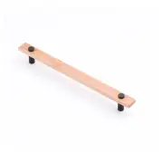 Lenah 224mm Cabinet Handle, Tasmanian Oak &amp; Matt Black Face Caps