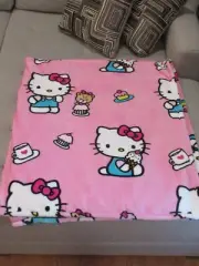 Hello Kitty 60" X 70" Soft Plush Throw Blanket Ice Cream Coffee Teddy Bear Pink