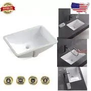 Sleek 18-Inch Undermount Bathroom Sink in Polished Ceramic - Easy Install