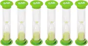 I-MART Pack of 6 Green 5 Minute Sand Timer, Mini Hourglass Sand Timers for Time Management, Games, Cooking, Classroom, Office, Study and Yoga