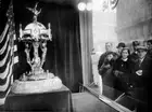 Passer Bys Admiring Blue Ribbon Trophy Which Normandie Ocean Liner- 1935 Photo