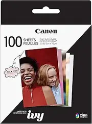 [Canon] Zink™ Sticky Back Photo Paper Pack (100 Sheets), Compatible to Ivy Mini Photo Printer, Ivy CLIQ +2 Instant Camera Printer and Ivy CLIQ 2 Instant Camera Printer