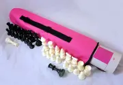 Quiver Chess Set Combo - Pink Bag, Pink Board, & Black & White Chess Pieces
