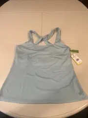 Eleven By Venus Williams Crystal Blue Charm Tank Top Size XL Built In Shelf Bra