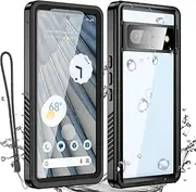 [AICase] Waterproof Case for Google Pixel 7A, Snowproof, Dustproof and Rain-proof, IP68 Certified 360 Full Body Protection, Underwater Cover for Google Pixel 7A Black