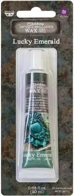 Finnabair Art Alchemy Antique Brilliance Wax .68 Fluid Ounce-Lucky Emerald AAAB-