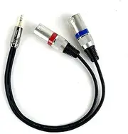 ROBAUN 3.5mm 1/8'' Jack to 2 XLR 3Pin Cable Adapter, 3.5MM Male to Dual XLR Male/Female Breakout Y Splitter Cable 0.3-5m(D1002-MM-Blue-Red,1 m)
