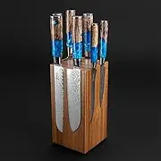 SENKEN Rotating Magnetic Knife Block, Natural Acacia Hardwood - 360 Degrees Rotation, Ultra Strong Neodymium Magnets, Universal Knife Holder & Storage
