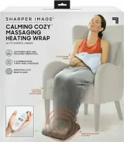 Sharper Image Calming Cozy Wrap Massaging Heating Sherpa Lining Touch Control