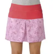 Women's Adidas Tour Mixed Print Pull On Skort Shock Red XL