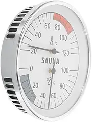Steam Sauna Room Thermometer Hygrometer Wall-Mounted Metal Case Accurate Temp Humidity No Batteries Needed