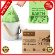 Mini 8L Compostable Bin Liners in Dispenser Box (60 Bags) | Strong, Thick, Biode