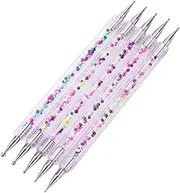 FRCOLOR 5pcs Dotting Pen Ball Stylus Double-headed Acrylic Rhinestone Beads Picker Nail Tool for Nail Art Design