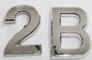 Apartment Number 2B Sign/Mailbox Number Sign, . Letter C (Silver,3D)-REF24-1027