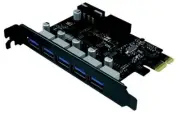 CRUXTEC 5 Ports USB 3.0 PCI-Express Expansion Card with Internal USB 3.0 Header