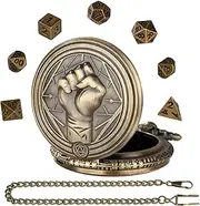 Metal Dice Case - Dice Jewelry Case WithFist Pattern,Vintage Pocket Watch Accessories, Pocket Watch Shell For Women, Men