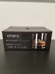 Krosno Poland 6 Pc Whisky Glass Set Mixology Collection Clear NEW 10.1 Oz Import
