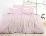 Shabby Hamptons Girls Kids Pink Linen Single Bed Doona Duvet Quilt Cover Set New