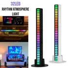 Au 32LED RGB Voice Sound Activated Rhythm Bar Music Car Light Party Strip Lamp