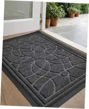 Front Door Mat Outside Entrance, Heavy Duty Non Slip Low Profile Doormat for