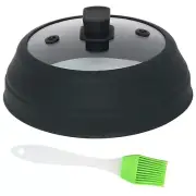 9 Inch Microwave Splatter Cover Collapsible Plate Cover Lid w/ Easy Grip Handle