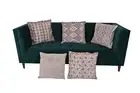 Set of 5 cotton cushion covers with hand block print featuring geometric pattern
