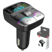 Bluetooth 5.3 Fm Transmitter Wireless Dual USB PD Adapter MP3 Player 3.1A Fast C