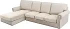 Velvet Stretch Sectional Couch Covers - 4 Piece Set, L Shape, Ivory Striped (Lar